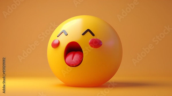 Fototapeta World emoji day with a funny emojis. World emoji day 3d banner background. Emoji Celebration 3D Banner Background. World smile day emojis. Mental health assessment, world mental health day concept. 