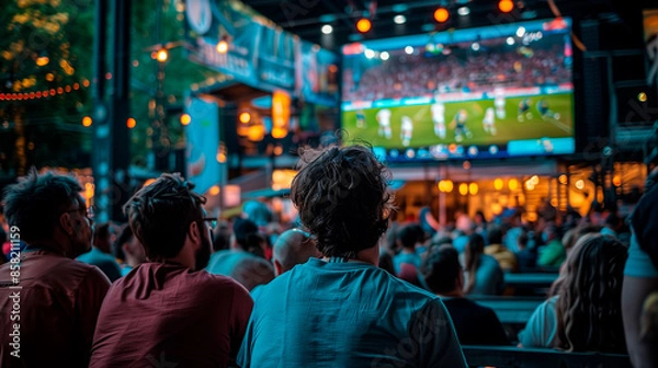 Obraz Public viewing of a soccer match