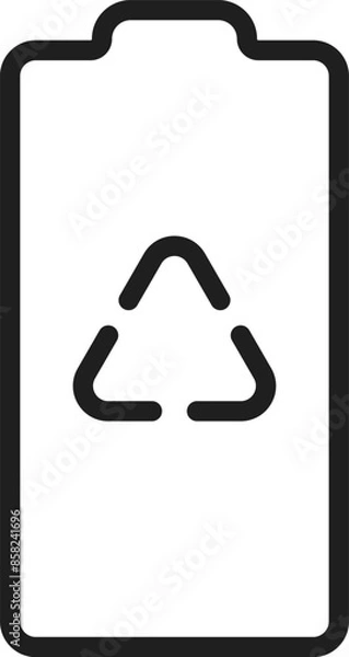 Obraz Stroke battery icon white on background.