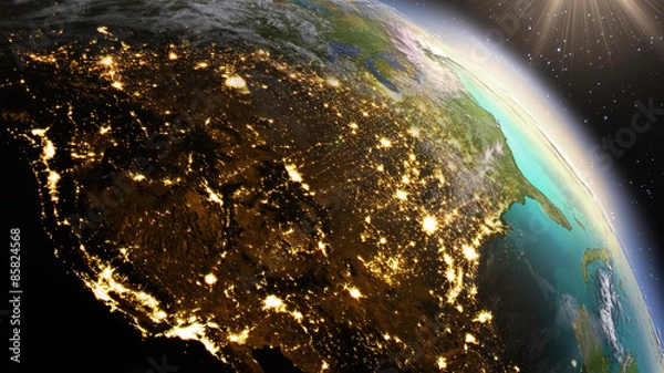Fototapeta Strefa Planet Earth Ameryka Północna za pomocą zdjęć satelitarnych NASA