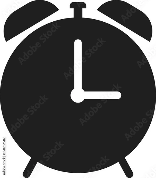 Fototapeta Simple stroke alarm clock icon on white background