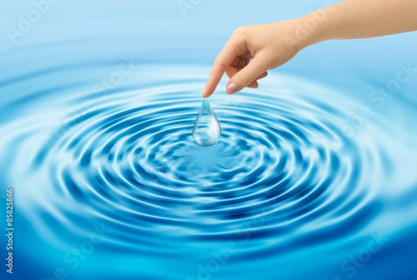 Obraz water drop from woman hand