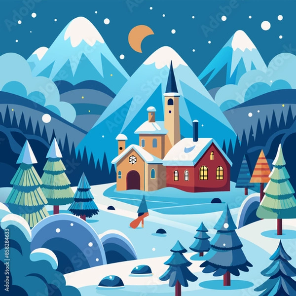 Obraz ice and snowy trees