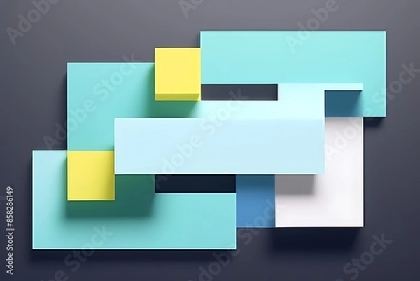 Obraz Vibrant Highlighters and Sticky Notes Pattern, Minimalist Abstract Background for Branding