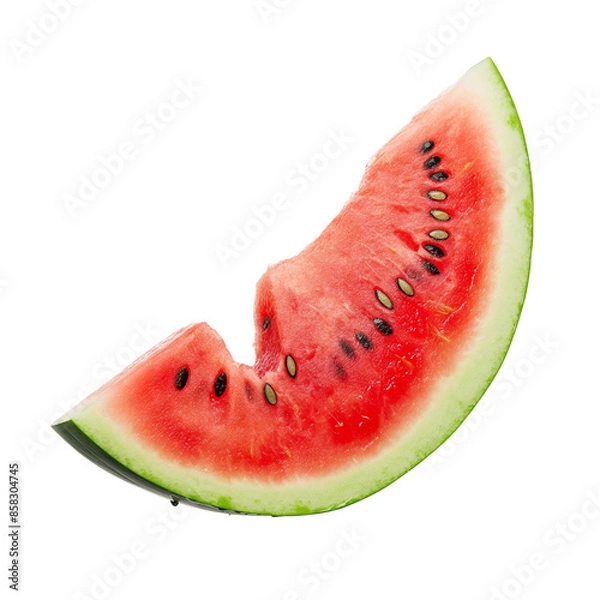 Fototapeta Watermelon Slice Fruit on white on white background.
Watermelon Slice Fruit isolated on transparent background.