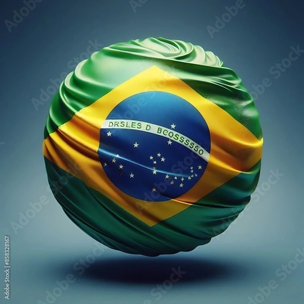 Obraz Brazilian Flag in a Sphere Shape