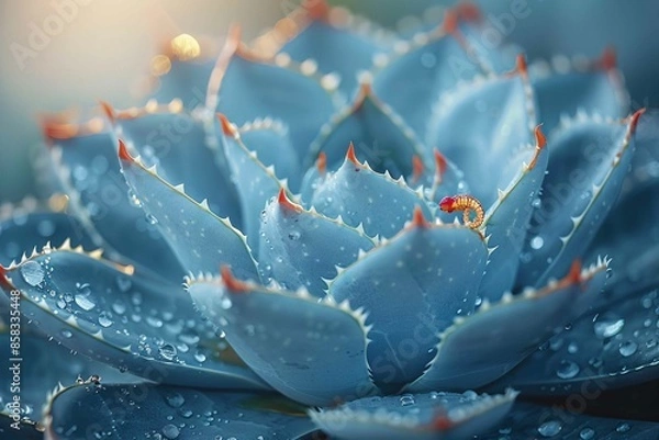 Obraz Close-up of agave plant and worm detail.
