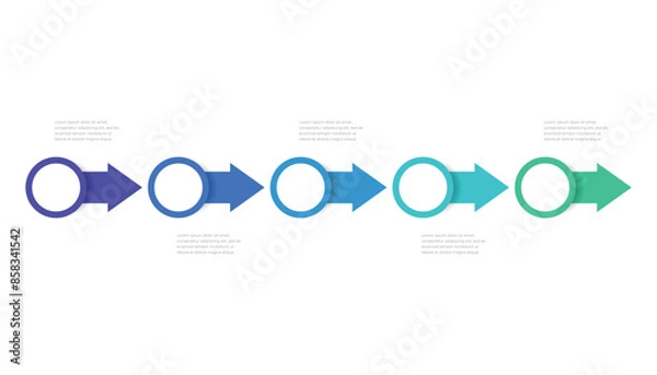 Fototapeta Arrow infographic with five steps