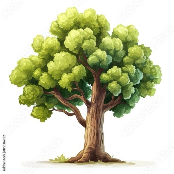 Fototapeta A Lush, Green Tree with a Thick Trunk