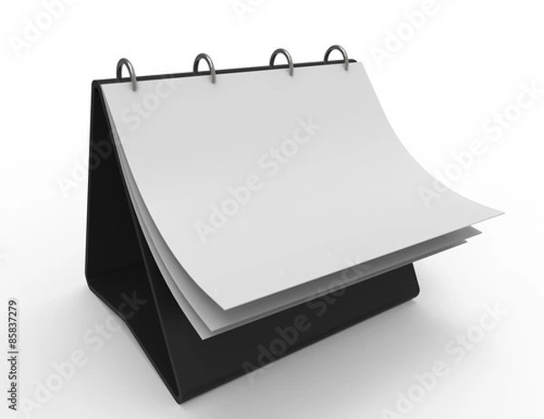 Obraz 3d illustration of calendar with blank page