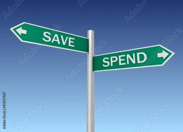 Fototapeta save spend sign
