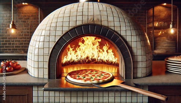 Fototapeta ピザ窯とピッツァ1