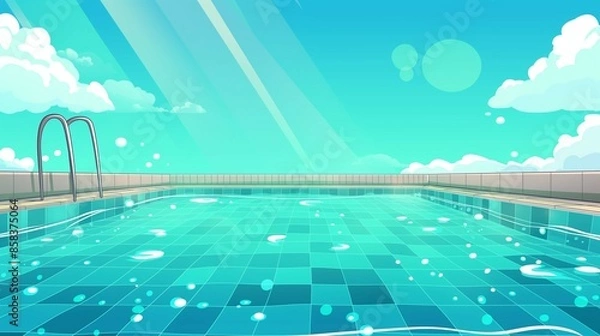 Obraz pool with palm trees