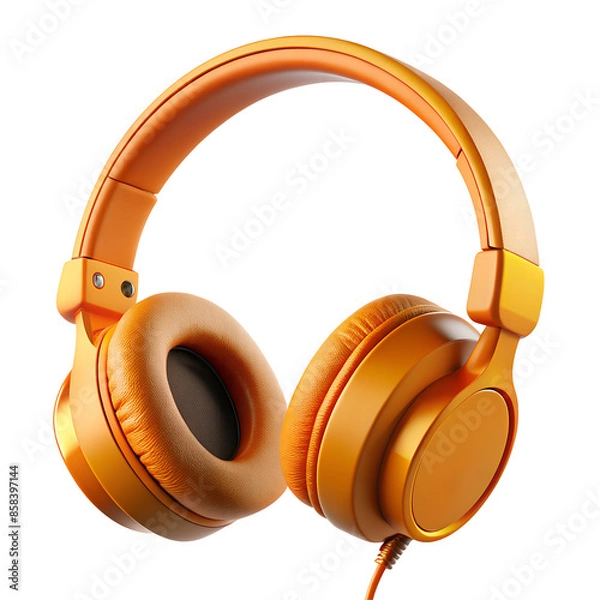 Fototapeta Isolated 3D render illustration of a headphone headset icon
