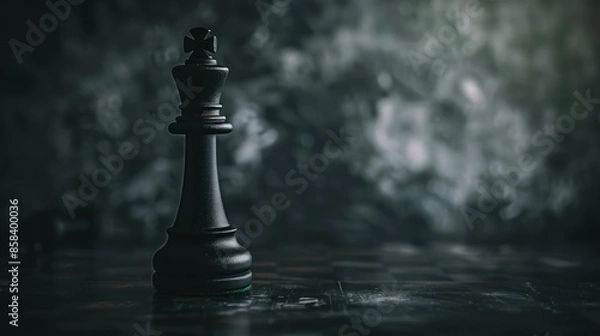 Fototapeta A chess king piece positioned strategically to protect the kingdom, symbolizing the importance of leadership and success in safeguarding against threats 