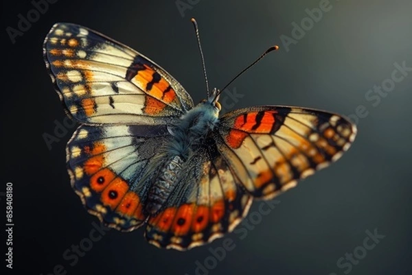 Fototapeta Close-Up of a Vibrant Butterfly with Open Wings