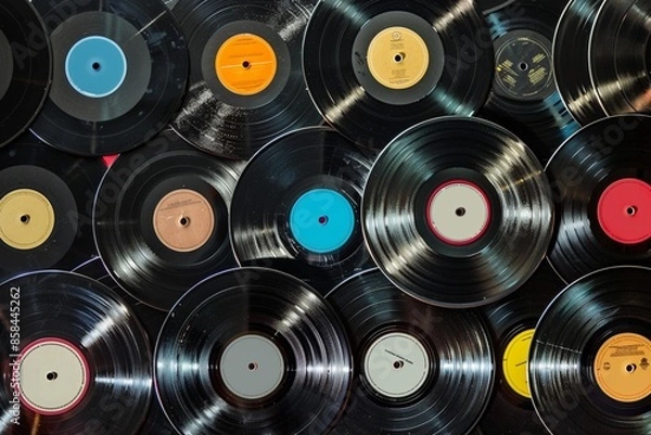 Obraz vinyl record and cd