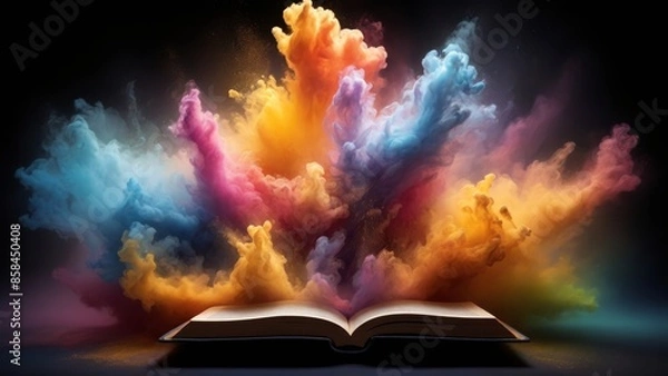 Fototapeta Explosive Colorful Book Imagination