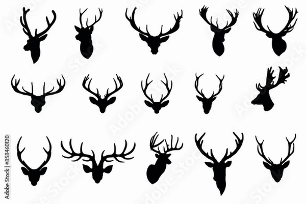 Obraz deer head black vector
