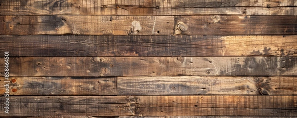 Fototapeta Rustic barn wood background with weathered, textured planks in warm, earthy tones. The authentic, natural look adds a cozy and inviting feel, perfect for countryside or vintage designs