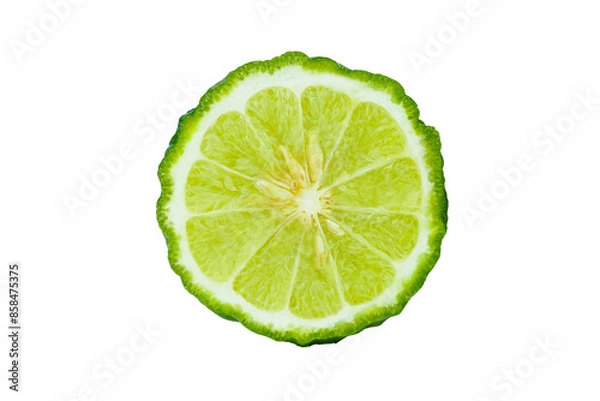 Fototapeta Bergamot isolated on white background with transparent.