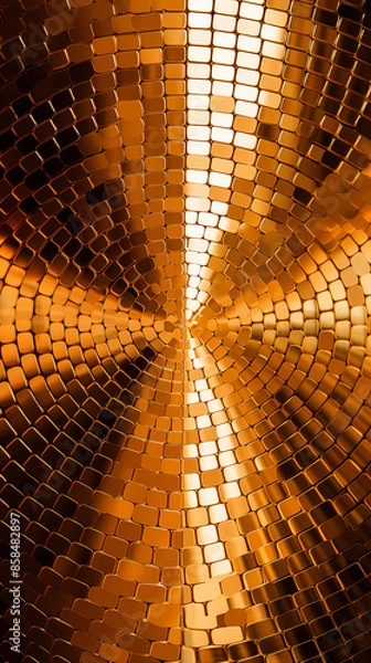 Fototapeta Checkered Mirrored Bronze, Abstract Image, Texture, Pattern Background, Wallpaper, Background, Cell Phone Cover and Screen, Smartphone, Computer, Laptop, 9:16 and 16:9 Format - PNG