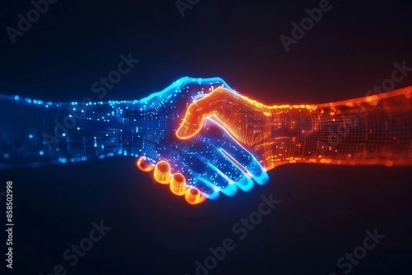 Fototapeta Digital Unity Diverse Avatars Connecting in Virtual Space