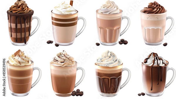 Fototapeta Delicious Hot Chocolate Beverage in Mug Isolated on Transparent Background for Winter Comfort and Holiday Cheer - Cozy Drink Concept