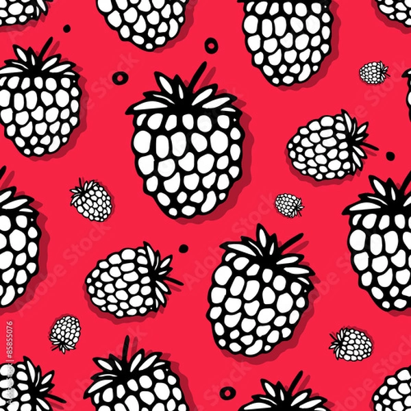 Fototapeta Raspberry seamless pattern for your design