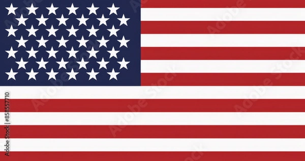 Obraz Minimalist American Flag: Flat Vector Design