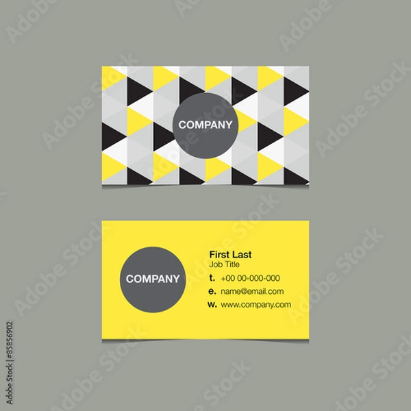 Obraz simple name card template triangle style