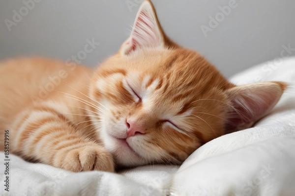 Obraz cat sleeping on a pillow