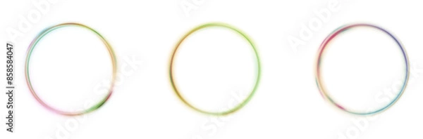 Obraz Green glowing Twirl circle on a white background. Special radiant effect. Glowing special effect for game design. Futuristic colorful pedestal, podium, platform. Vector PNG. For web design