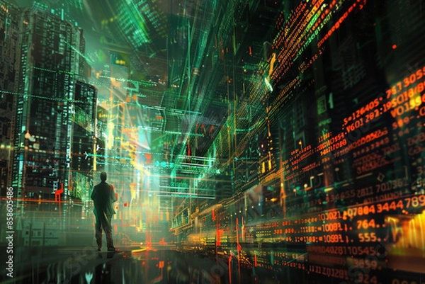 Obraz digital data graphic dark financial stock photos and royaltyfree images, in the style of vibrant, high-energy imagery