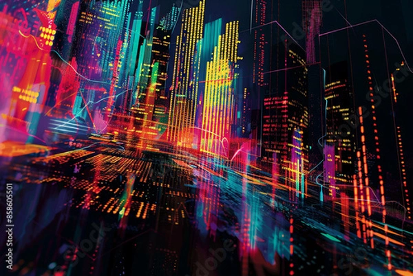 Obraz digital data graphic dark financial stock photos and royaltyfree images, in the style of vibrant, high-energy imagery