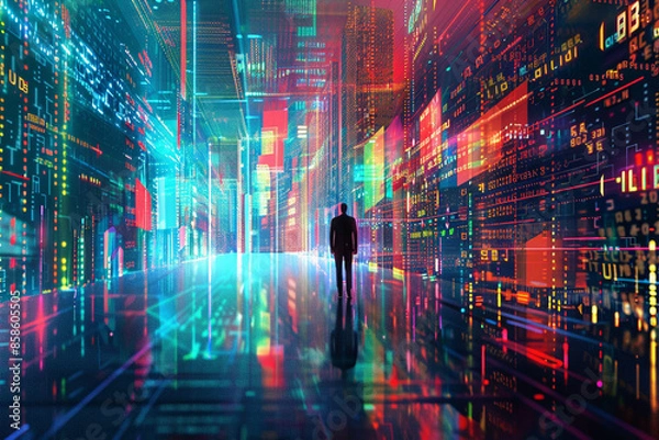 Obraz digital data graphic dark financial stock photos and royaltyfree images, in the style of vibrant, high-energy imagery