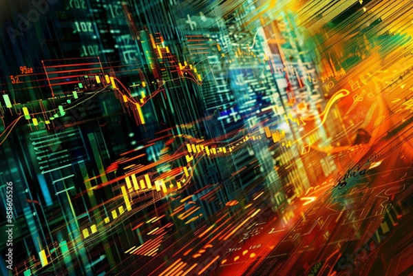 Obraz digital data graphic dark financial stock photos and royaltyfree images, in the style of vibrant, high-energy imagery