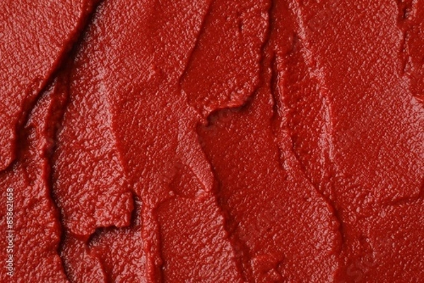 Fototapeta Texture of ketchup as background, top view. Tomato sauce