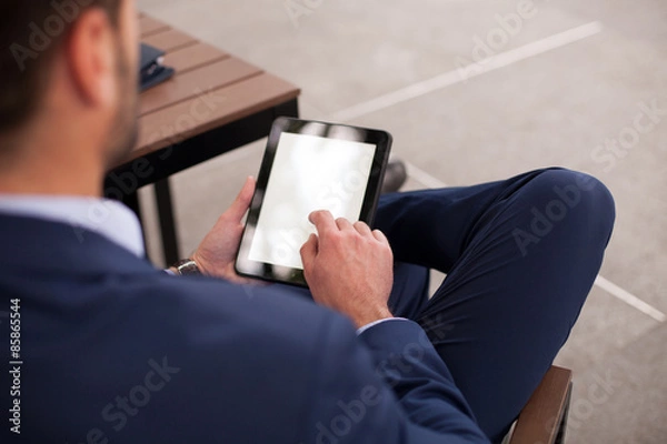 Obraz Man with tablet