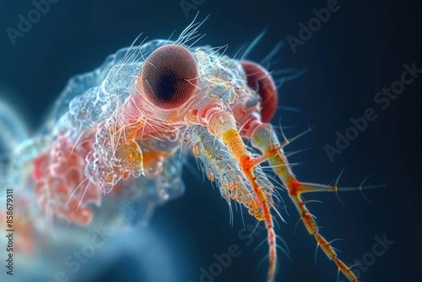Obraz Microscopy images of malaria parasites within blood cells, featuring Plasmodium falciparum and Plasmodium vivax, essential for medical research and diagnosis in health-related publications and studies