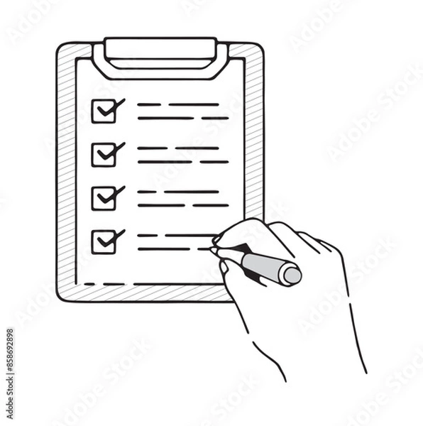 Obraz チェックシートに書き込む様子