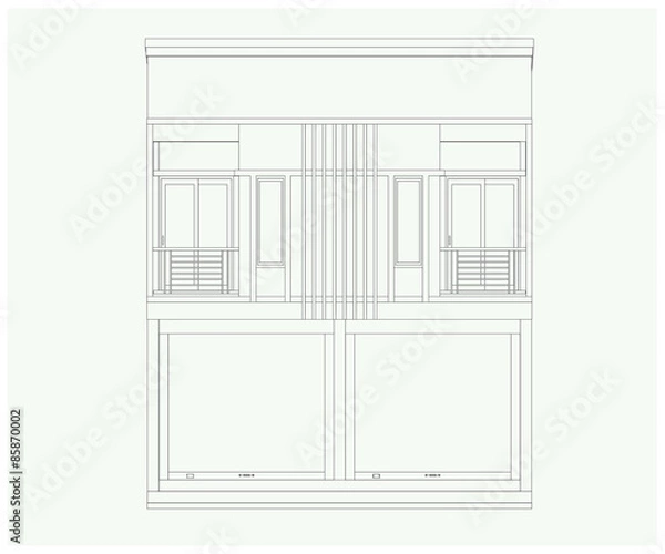 Fototapeta 3D building  isolated on white - Vector illustration