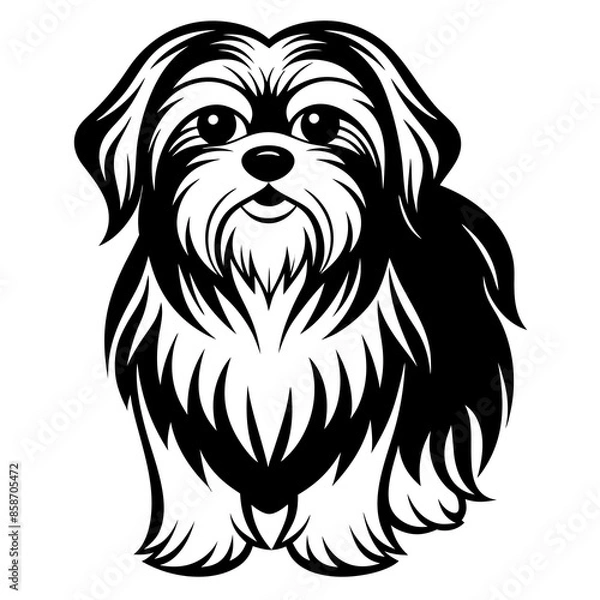 Fototapeta Shih Tzu vector silhouette illustration