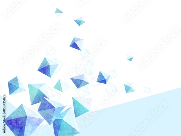 Obraz 立方体の青い背景イラスト