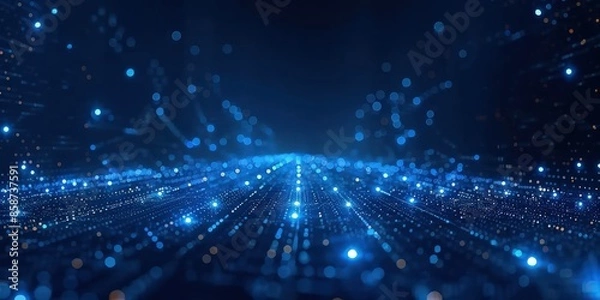 Fototapeta Abstract Blue and Gold Bokeh Lights