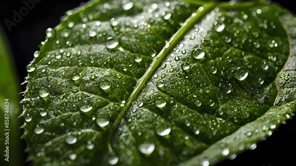 Fototapeta dew on leaf