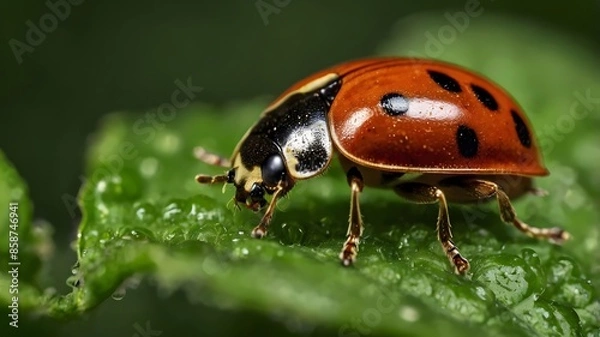 Fototapeta ladybird on a leaf