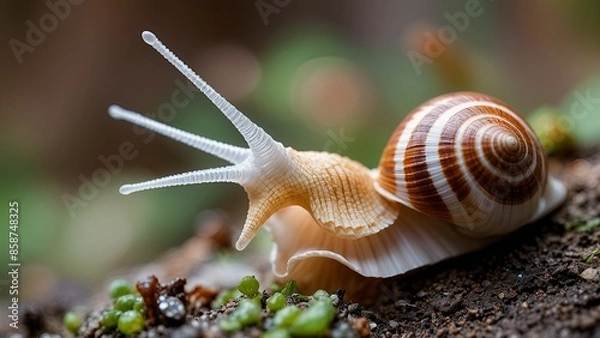 Fototapeta snail on a leaf