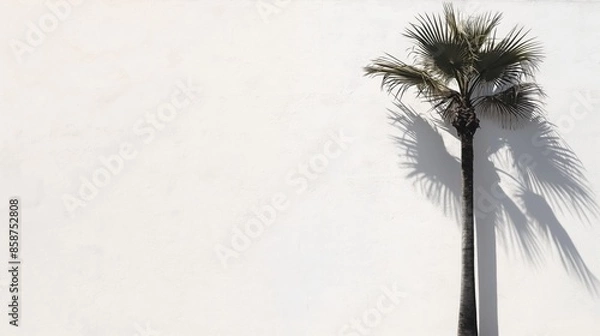 Fototapeta Coconut Palm Tree Isolated Background with Copy Space