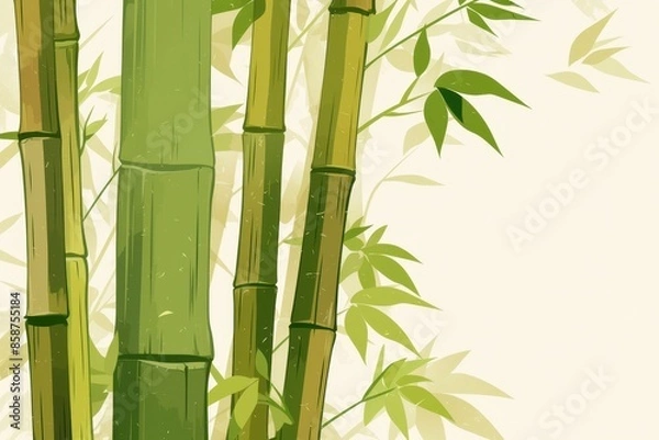 Fototapeta Bamboo Forest Illustration